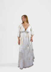 Boho Coral Embroidered Maxi Dress