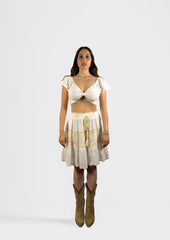 Embroidered co-ord with Knot detail