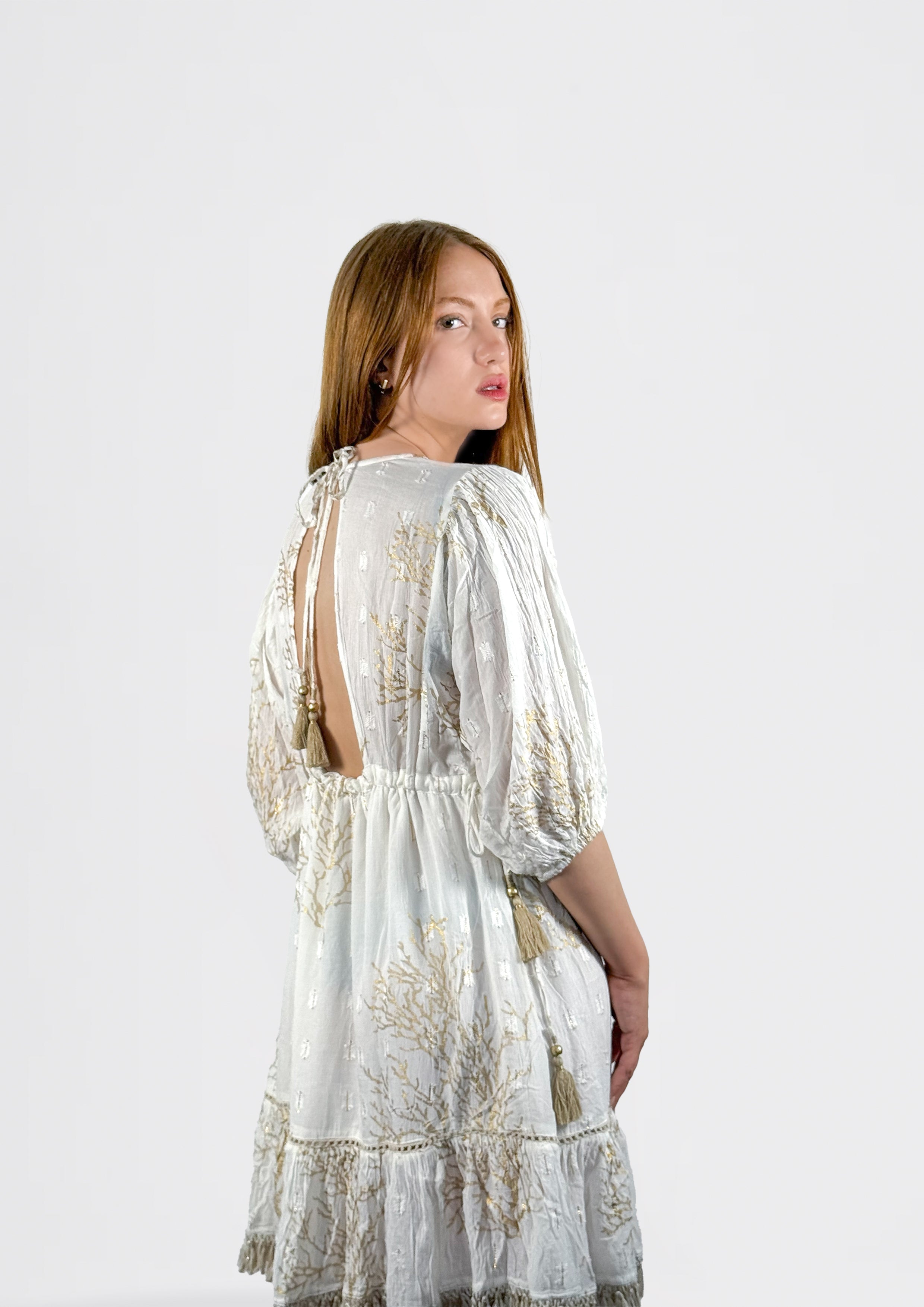 Ivory Coral Mini Dress