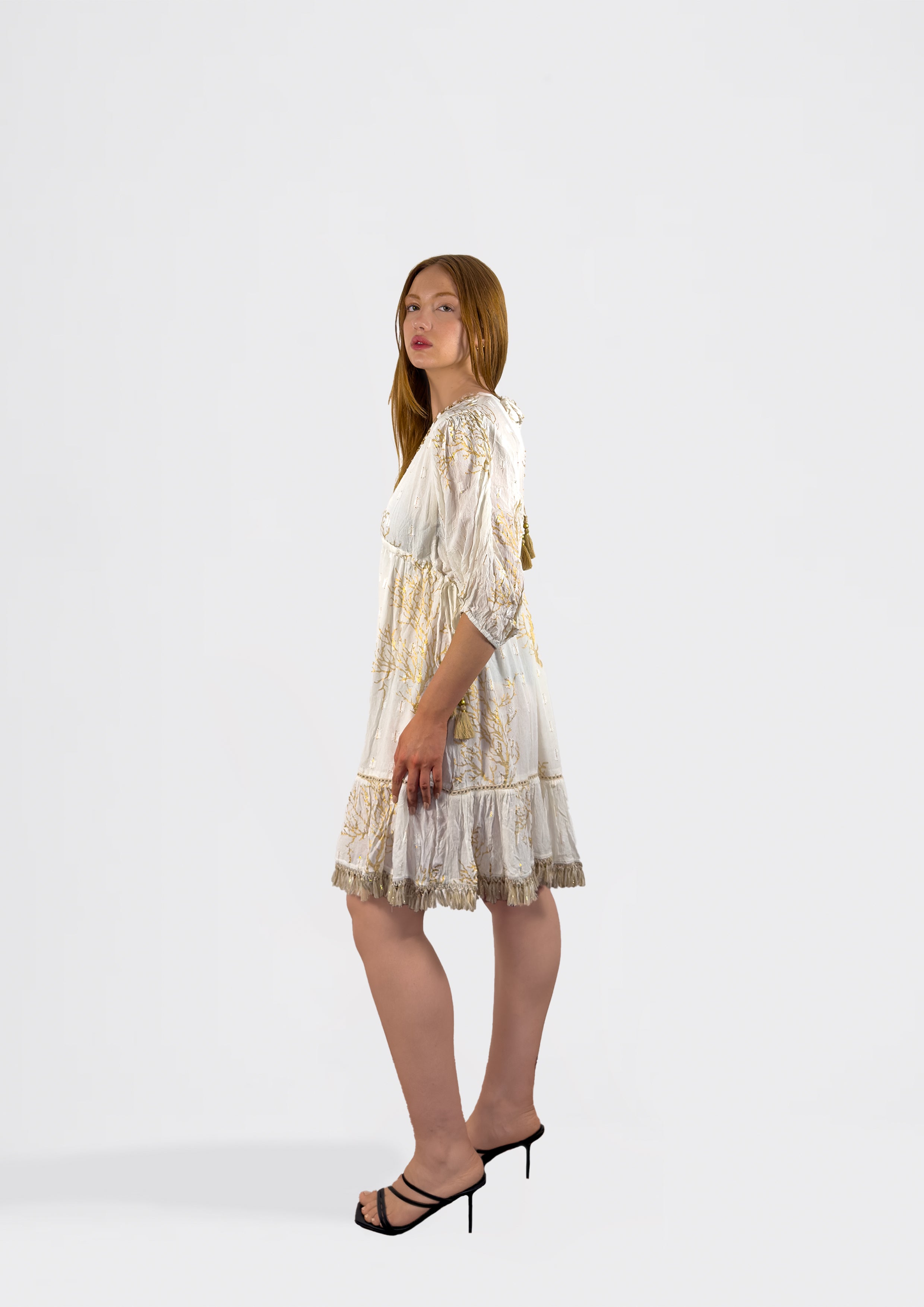 Ivory Coral Mini Dress