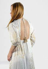 Boho Coral Embroidered Maxi Dress