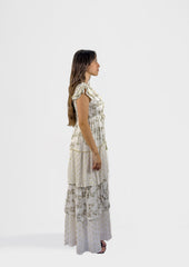 Maxi Dress with Gilded Coral Design