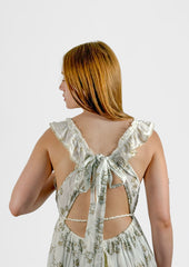 Open Back Dress with Marine Embroidery