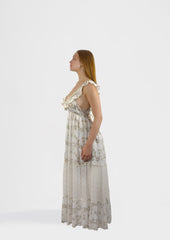 Open Back Dress with Marine Embroidery